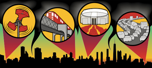 illustration of modes of egress from Chicago